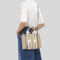 CHLOE Small Woody Tote Bag In Linen And Leather Shiny Gray RB-CHC25SS397O81074