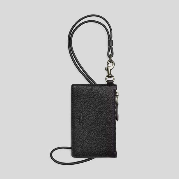 COACH Zip Lanyard Card Case Black RB-CAJ45