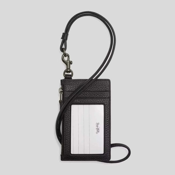 COACH Zip Lanyard Card Case Black RB-CAJ45