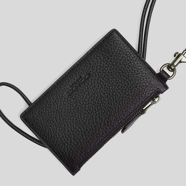 COACH Zip Lanyard Card Case Black RB-CAJ45
