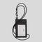 COACH Zip Lanyard Card Case In Signature Canvas Charcoal/Black RB-CAJ46