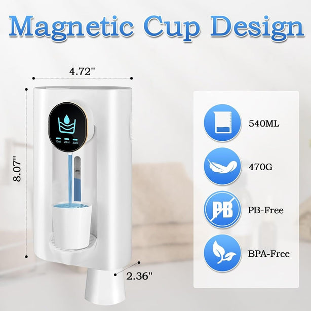 StitchesandTweed Automatic Mouthwash Dispenser Touchless with Magnetic Cups