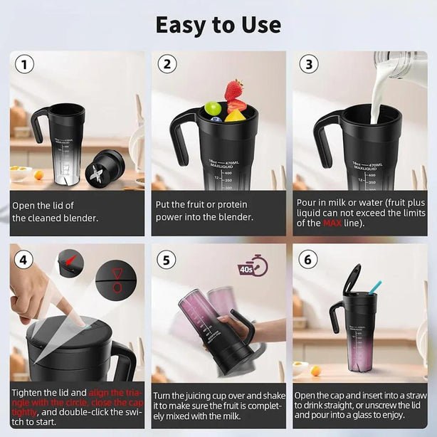 StitchesandTweed Portable Fruit Juicer, Blender Cup All in One