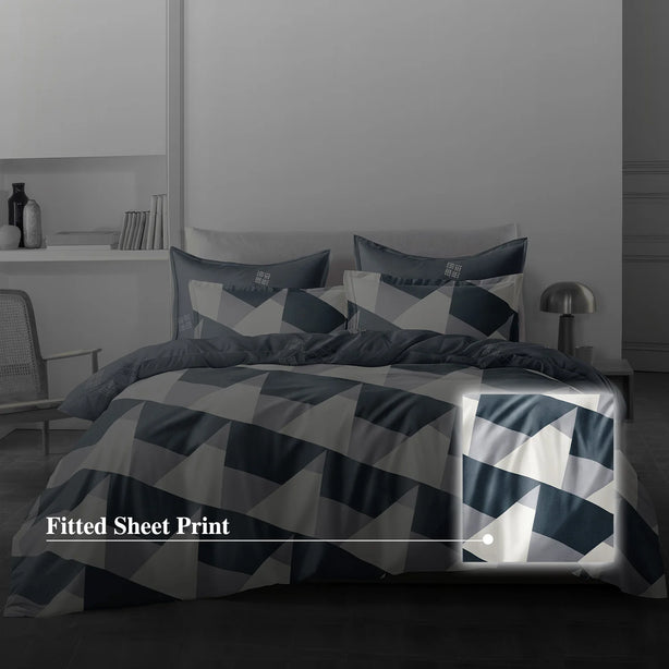 Hillcrest I 988TC ComfyLux I Printed Bedding Collection I Fitted Sheet Set I Summer Blanket