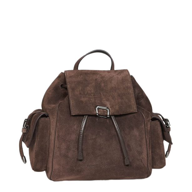Sartorial Suede Backpacks - Brown