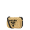 Crochet Leather Shoulder Bags - Tan/Black