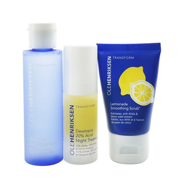 Acids Done Bright Set: Lemonade Smoothing Scrub 30g + Glow2oh Dark Spot Toner 65ml + Dewtopia 20% Acid Night Treatment 15ml - 3pc