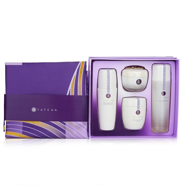 Ritual For Firm Skin Set: Camellia Cleansing Oil 150ml + Essence 150ml + Silk Cream 50ml + Rice Polish 60g - 4pcs