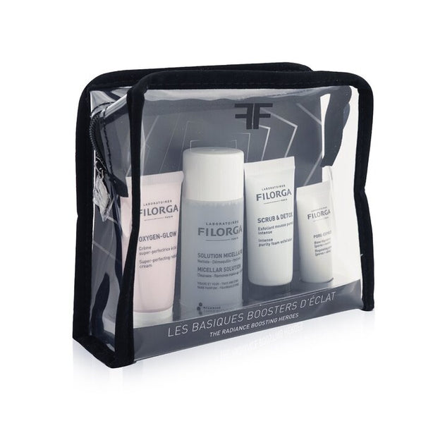 The Radiance Boosting Heroes Set: Oxygen Glow Cream 15ml + Micellar Solution 50ml + Scrub & Detox 15ml + Pore-extress Primer 7ml - 4pcs