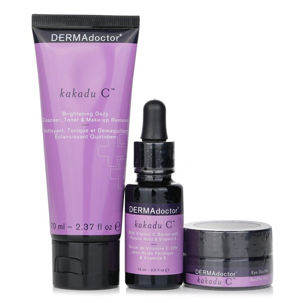Kakadu C Vitamin C Brightening Kit: Daily Cleanser 70ml + 20% Vitamin C Serum 15ml + Eye Souffle 15ml - 3pcs