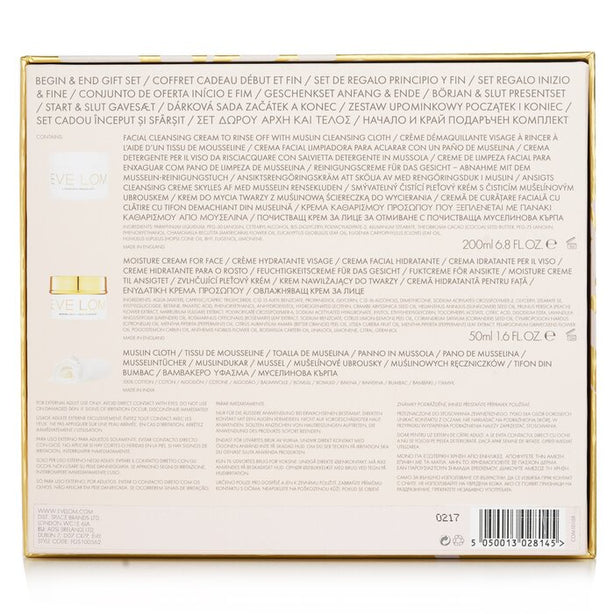 Begin & End Gift Set: Cleanser 200ml/6.8oz + Moisture Cream 50ml/1.6oz + Muslin Cloth - 3pcs