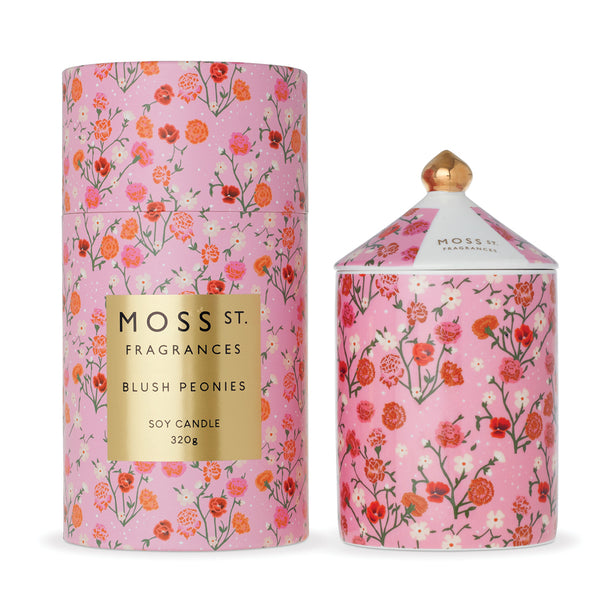 Moss St. Fragrances Ceramics Collection Soy Candle - Blush Peonies (320g)