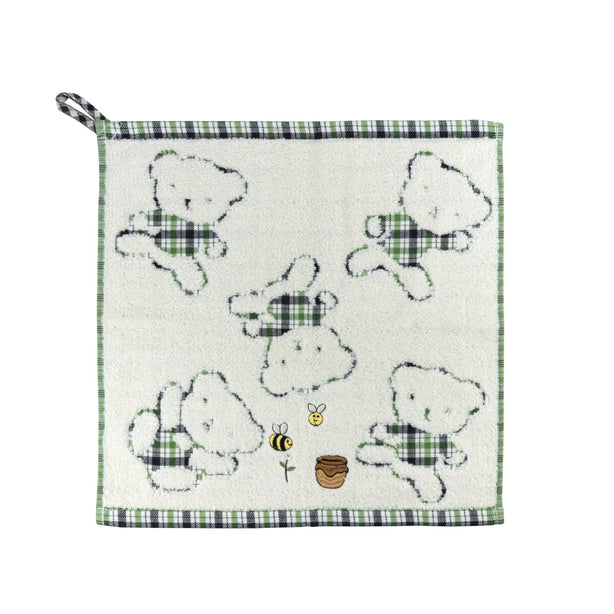 Milton Home Loopy Bee & Bear Face Towel With Loop, Set Of 3
