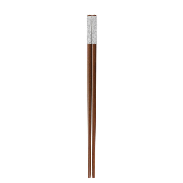 Charles Millen Signature Collection Luxury Black Wood Chopsticks, Twin Pack, Silver
