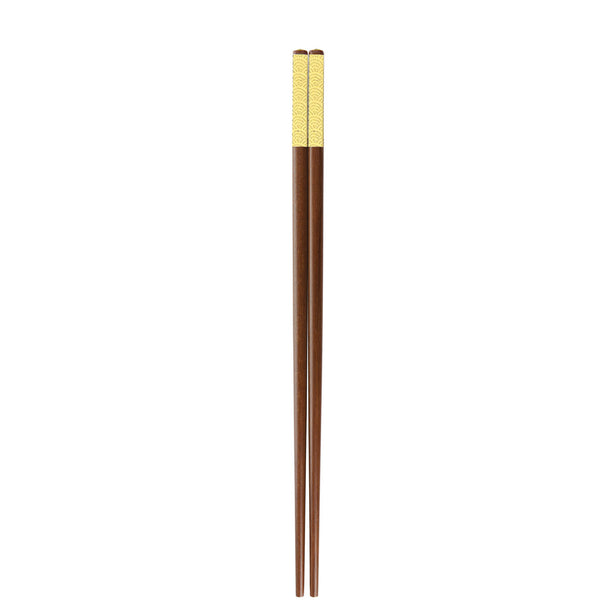 Charles Millen Signature Collection Luxury Brown Wood Chopsticks, Twin Pack, Gold