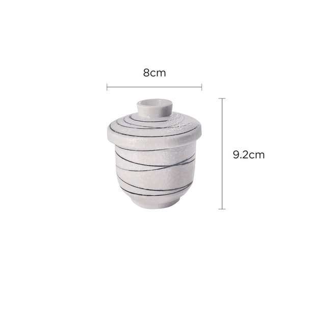 Tsuru Seasonal Japanese Tableware Collection 8cm Chawamushi (250cc) With Lid, Sac022