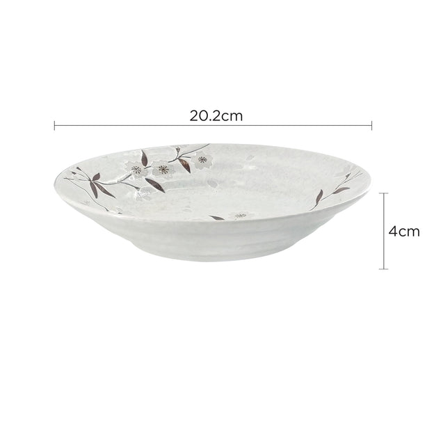 Tsuru Seasonal Japanese Tableware Collection 7.95 Inch Deep Dish, Sac006