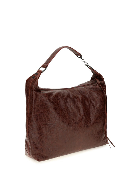 Balenciaga Medium Le City Hobo Shoulder Bag - Berry Red
