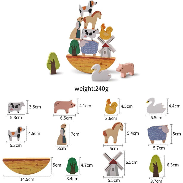 StitchesandTweed Farm Animal Toys Stacker Game