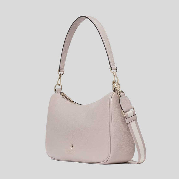 KATE SPADE Emma Pebbled Leather Medium Shoulder Bag Cozy Grey RB-KK068
