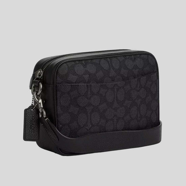COACH Warner Crossbody Bag In Signature Canvas Charcoal/Black RB-CW217