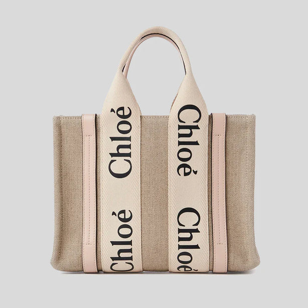 CHLOE Small Woody Tote Bag Cement Pink RB-CHC22AS397I266J5