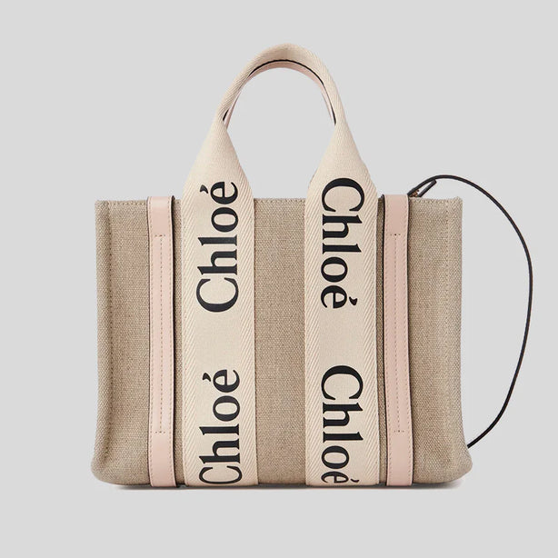 CHLOE Small Woody Tote Bag Cement Pink RB-CHC22AS397I266J5