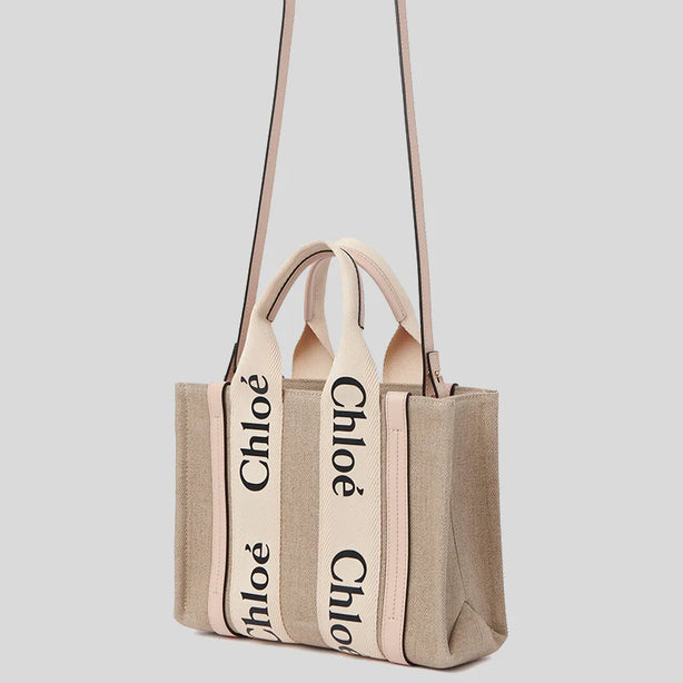 CHLOE Small Woody Tote Bag Cement Pink RB-CHC22AS397I266J5