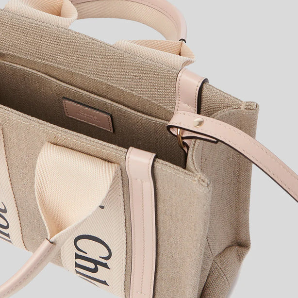 CHLOE Small Woody Tote Bag Cement Pink RB-CHC22AS397I266J5
