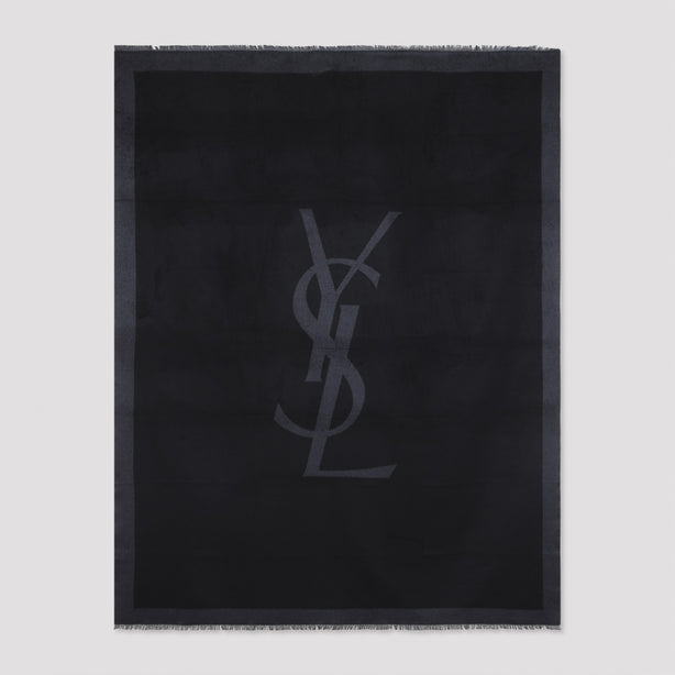 Saint Laurent Black Silk Scarf