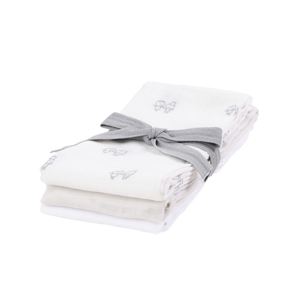 KIKI & SEBBY® Bamboo Cotton Muslin Squares – 3 Pack