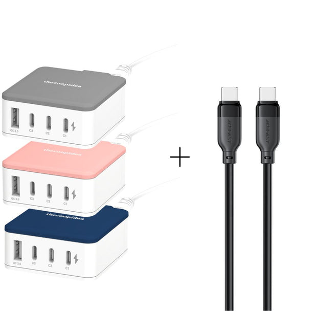thecoopidea Mini Block GAN 45W PD Charging Station + Acefast C16-03 USB-C to USB-C Cable (1.2m)