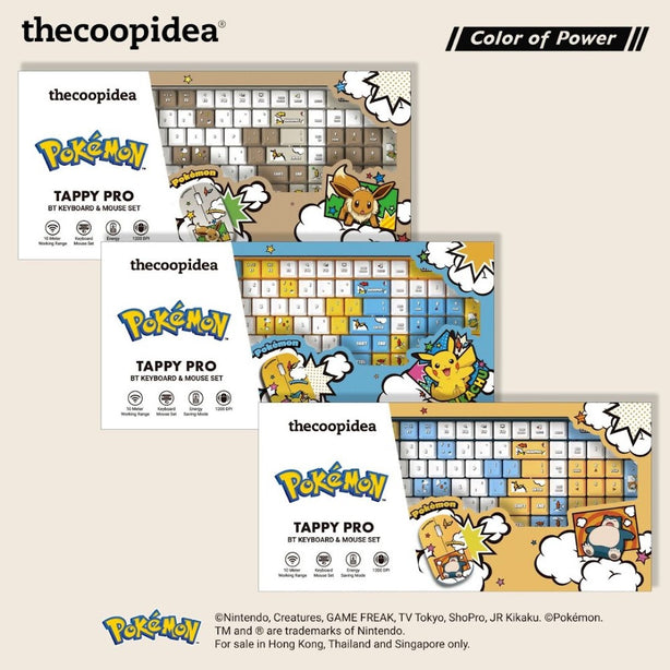 thecoopidea Pokemon TAPPY Pro Bluetooth & Wireless Keyboard & Mouse Set