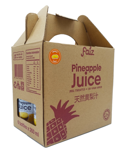 Faiz Pineapple Juice Whole Fruit with Skin- 6 Bottles