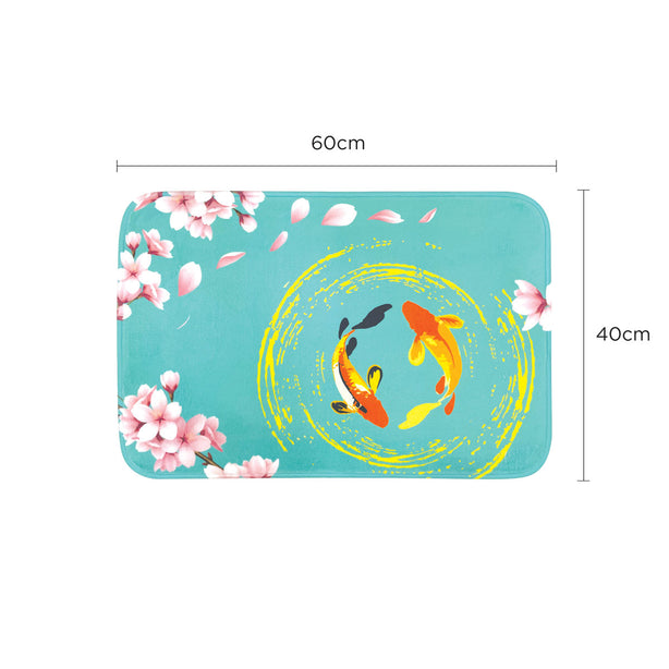 Milton Home Koi Memory Foam Mat With Anti-Slip Backing, Set Of 2