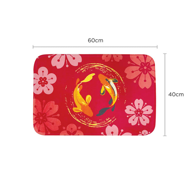 Milton Home Koi Memory Foam Mat With Anti-Slip Backing, Set Of 2