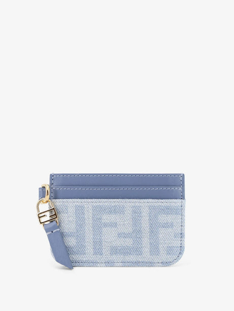 Fendi Denim Baguette Card Holder with FF Motif - Denim Chceruleoos