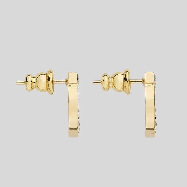 FERRAGAMO Orecchini Gancini Crystals In Gold Color RB-696573