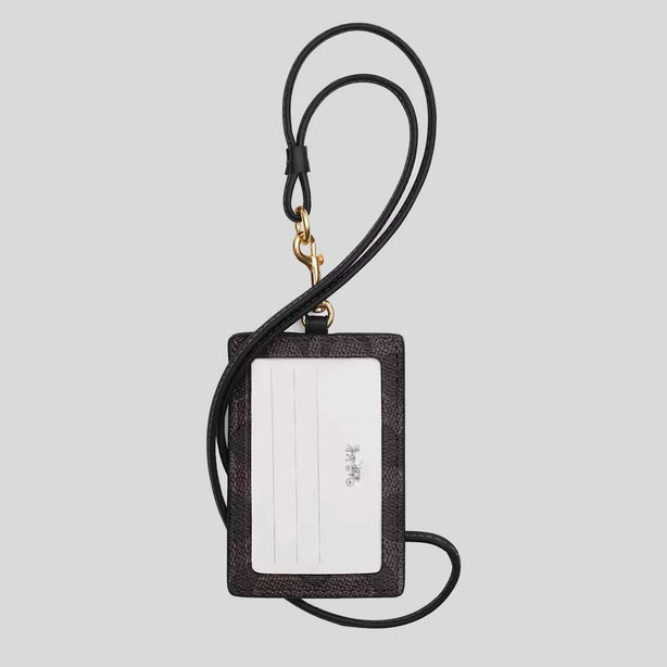 COACH ID Lanyard In Signature Canvas Walnut/Black RB-CZ285