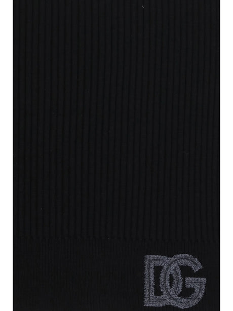 Dolce & Gabbana Ribbed virgin wool Scarf - Black
