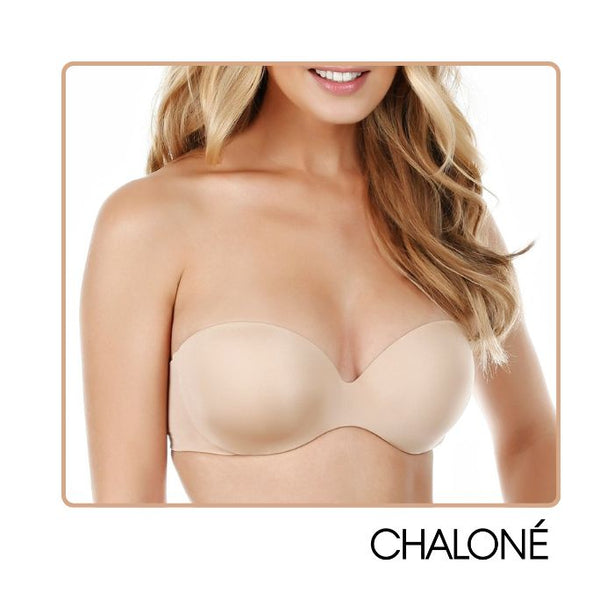 Chalone Stay For Sure Non Slip Secured Strapless Bra for Full Figure up to DD Cups. For Off-Shoulder Strapless Wedding Gown Outfit.