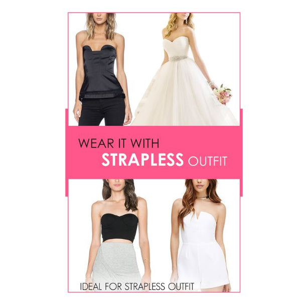 Chalone Stay For Sure Non Slip Secured Strapless Bra for Full Figure up to DD Cups. For Off-Shoulder Strapless Wedding Gown Outfit.
