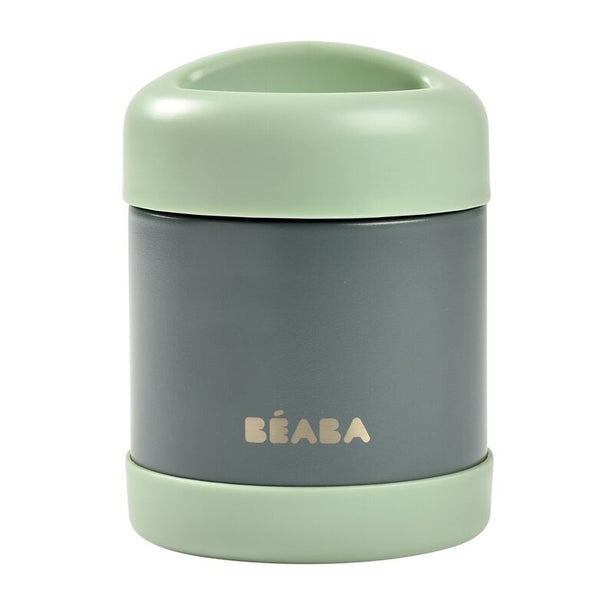 Beaba Stainless Steel Food Container 300ml - Mineral Grey/Sage Green