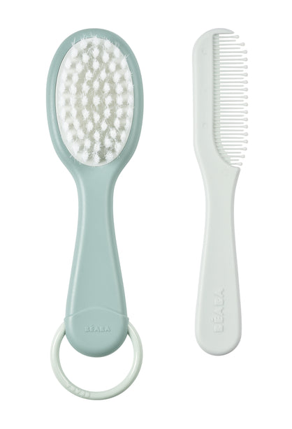 Beaba Baby Brush & Comb - Green Blue