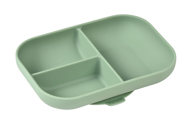 Beaba Silicone Suction Divided Plate - Sage Green