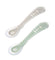 Beaba 2nd Stage Silicone Spoon & Case 2 Pack - Velvet Grey/Sage Green