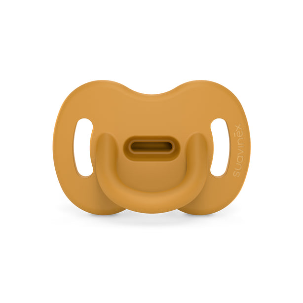 Suavinex Colour Essence All Silicone Soother with SX Pro Physiological Teat 6-18M - Mustard