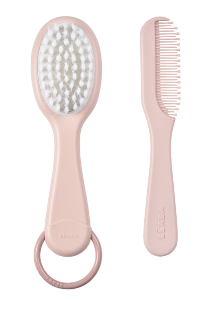 Beaba Baby Brush & Comb - Vintage Pink