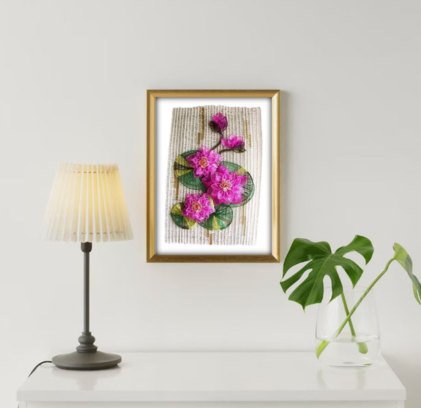 Pink Lotus Serenity A3 Art Poster