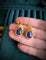 Blue Pea Flower Kueh Koci Wrap Lapis Gold Earrings